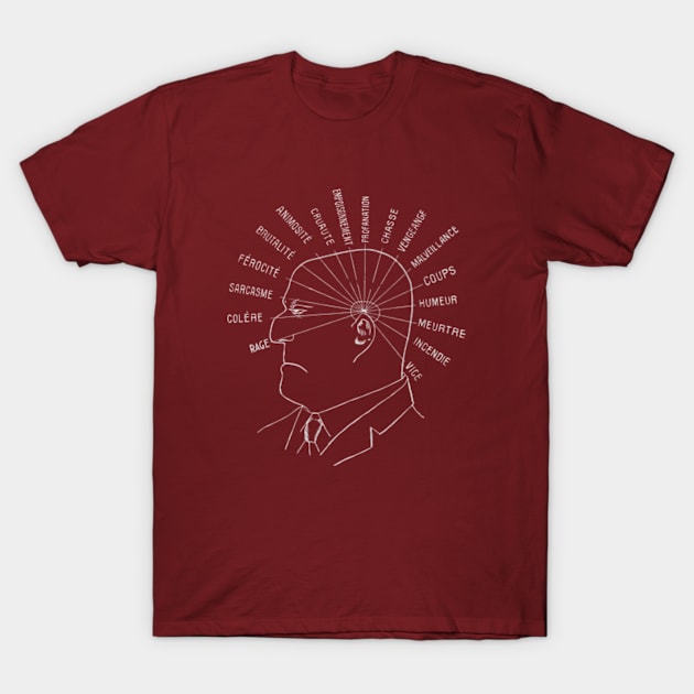 French Phrenology (1907) T-Shirt by Desert Owl Designs